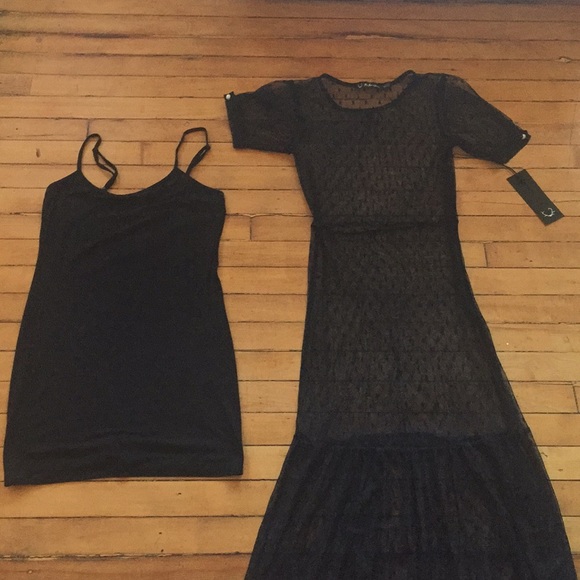 floor length black slip